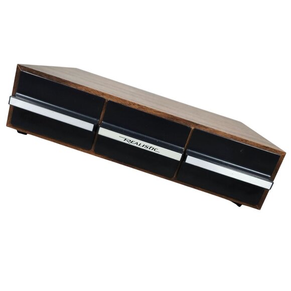 Vintage Realistic 36 Cassette Tape Storage Box Faux Wood 3 Drawers Stackable e - Picture 2 of 10